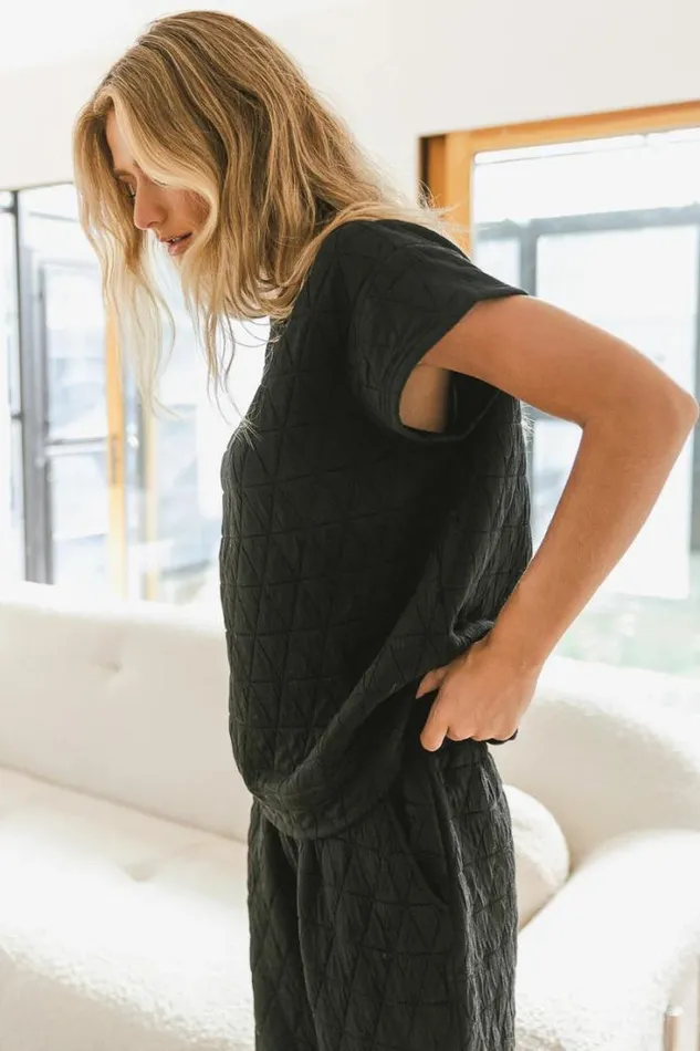Bohme Tops Elora Quilted Top In Black 8211 FINAL SALE Black 8211 Women Bohme Tops Elora Quilted Top In Black 8211 FINAL SALE Black 8211 Women