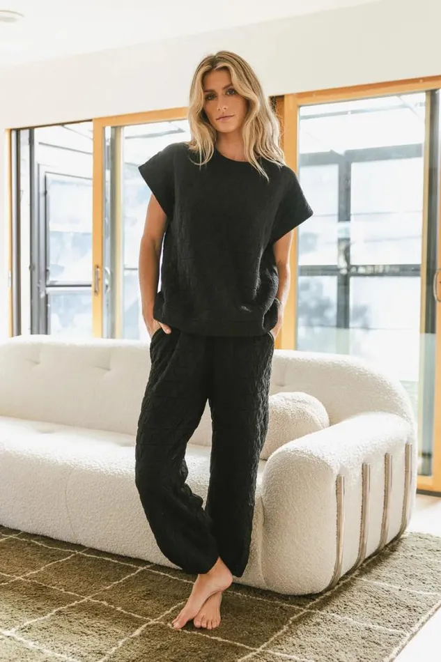 Bohme Tops Elora Quilted Top In Black 8211 FINAL SALE Black 8211 Women Bohme Tops Elora Quilted Top In Black 8211 FINAL SALE Black 8211 Women