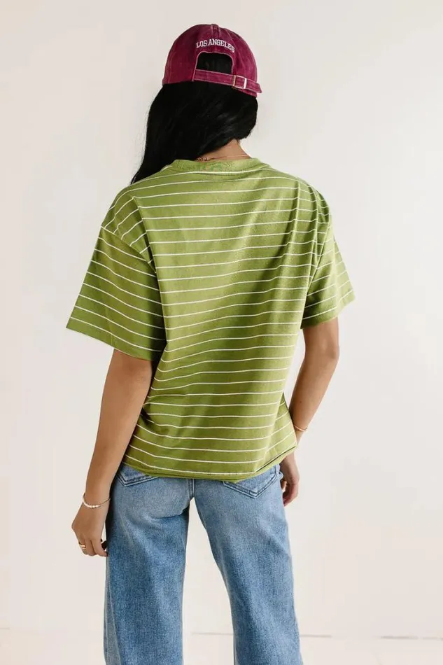 Bohme Tops Evie Striped TShirt In Moss Moss 8211 Women Bohme Tops Evie Striped TShirt In Moss Moss 8211 Women