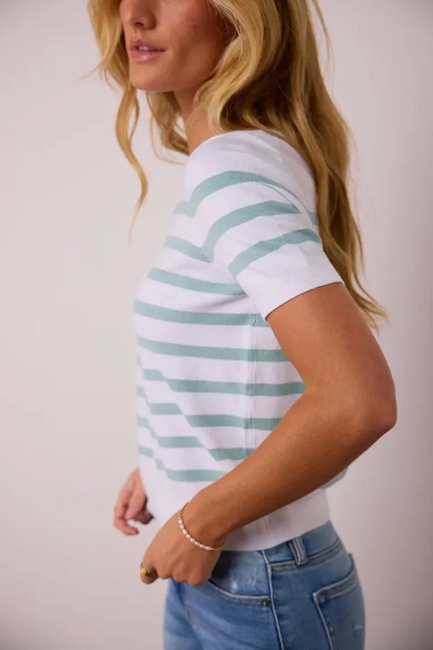 Bohme Tops Gloria Striped Sweater Top In Mint Mint 8211 Women Bohme Tops Gloria Striped Sweater Top In Mint Mint 8211 Women