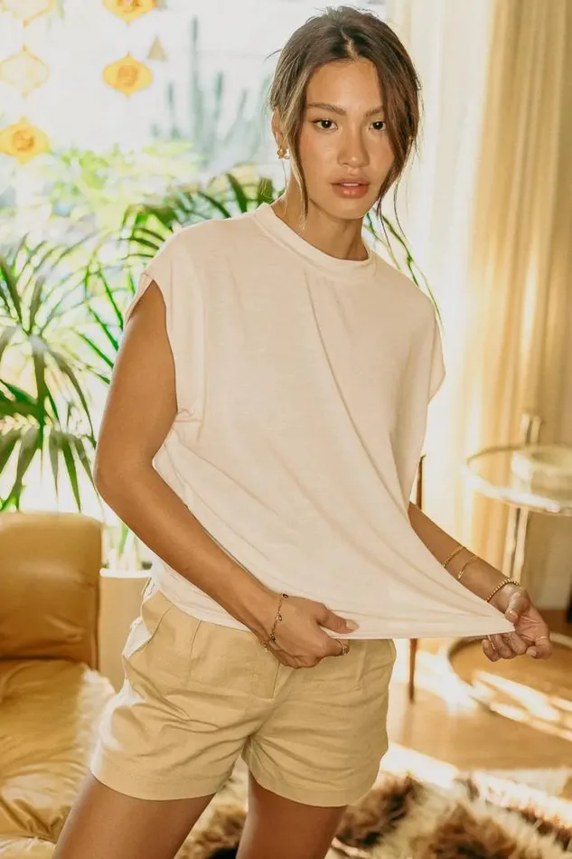Bohme Tops Greta Muscle Tee In Cream Cream 8211 Women Bohme Tops Greta Muscle Tee In Cream Cream 8211 Women