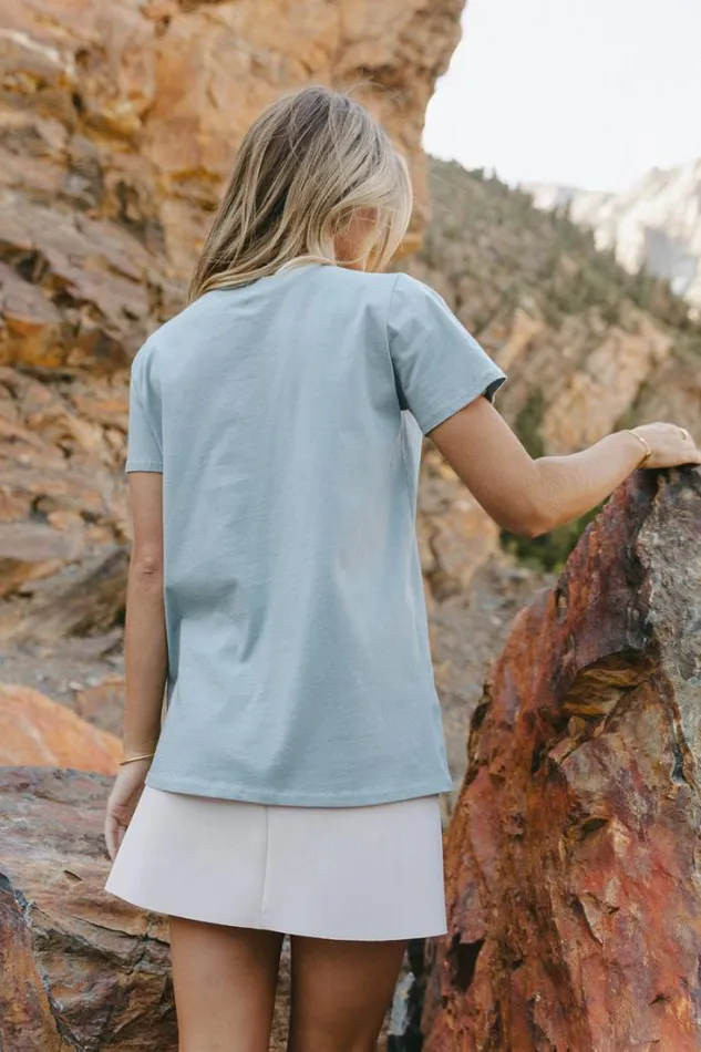 Bohme Tops Life Is Good Graphic Tee 8211 FINAL SALE Blue 8211 Women Bohme Tops Life Is Good Graphic Tee 8211 FINAL SALE Blue 8211 Women
