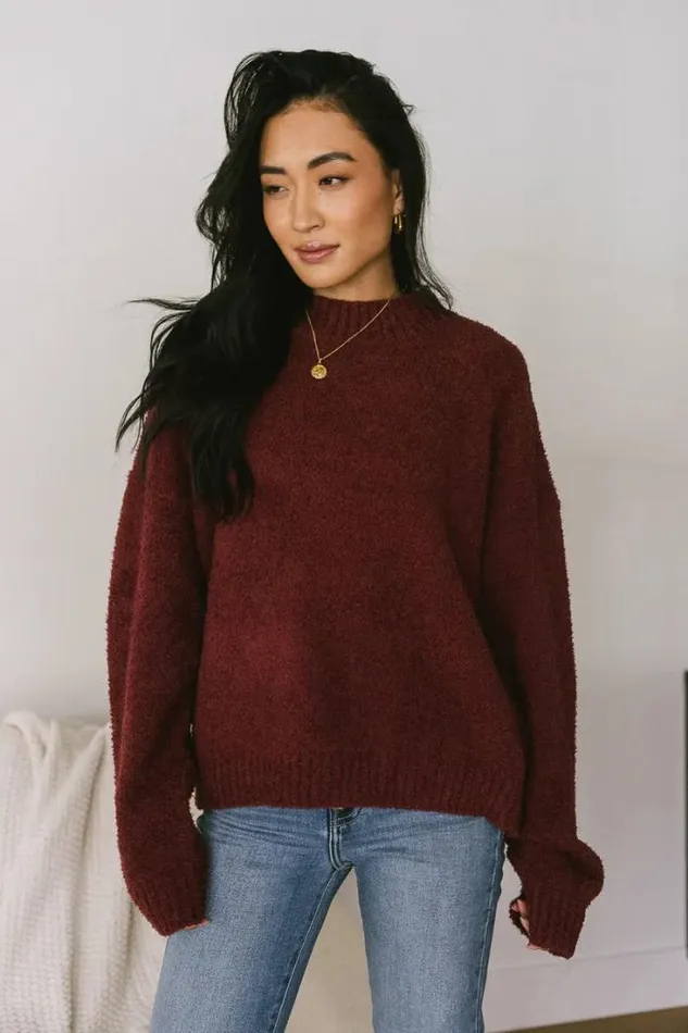 Bohme Tops Madilyn Cozy Sweater In Wine Wine 8211 Women Bohme Tops Madilyn Cozy Sweater In Wine Wine 8211 Women