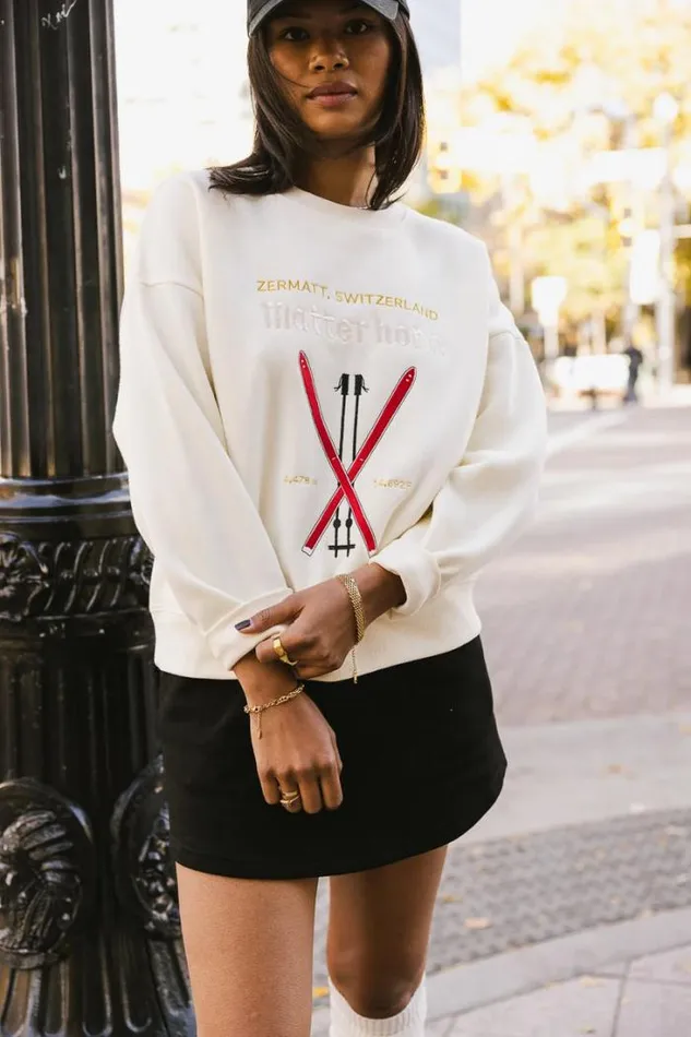 Bohme Tops Matterhorn Embroidered Sweatshirt Cream 8211 Women Bohme Tops Matterhorn Embroidered Sweatshirt Cream 8211 Women