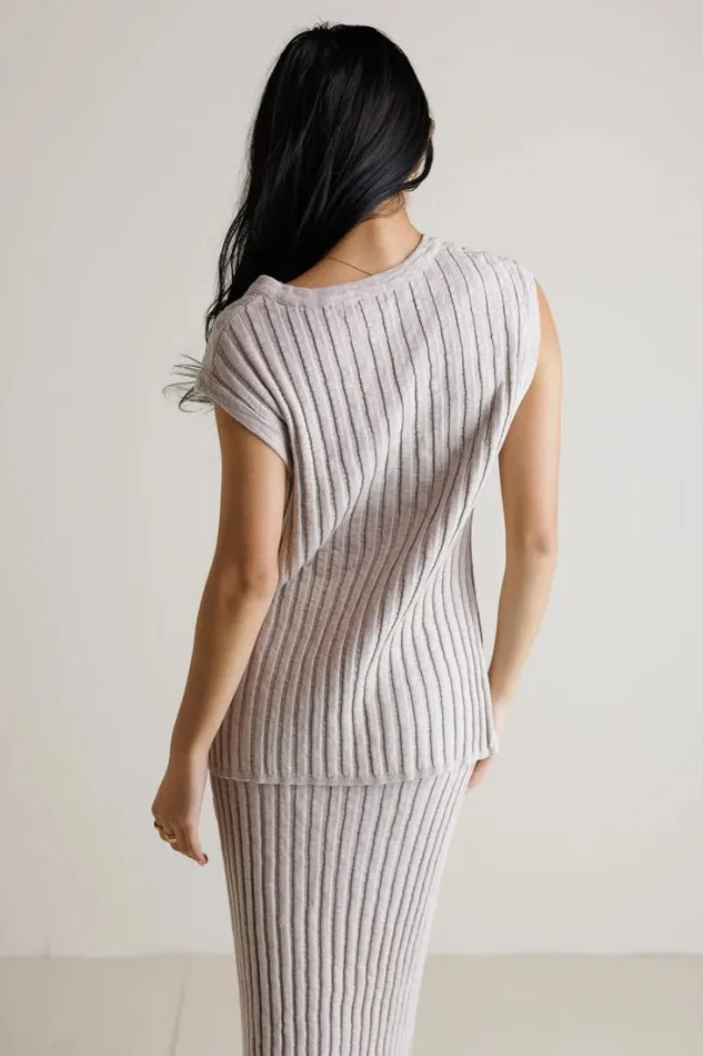 Bohme Tops Meilani Ribbed Sweater Vest In Taupe Taupe 8211 Women Bohme Tops Meilani Ribbed Sweater Vest In Taupe Taupe 8211 Women