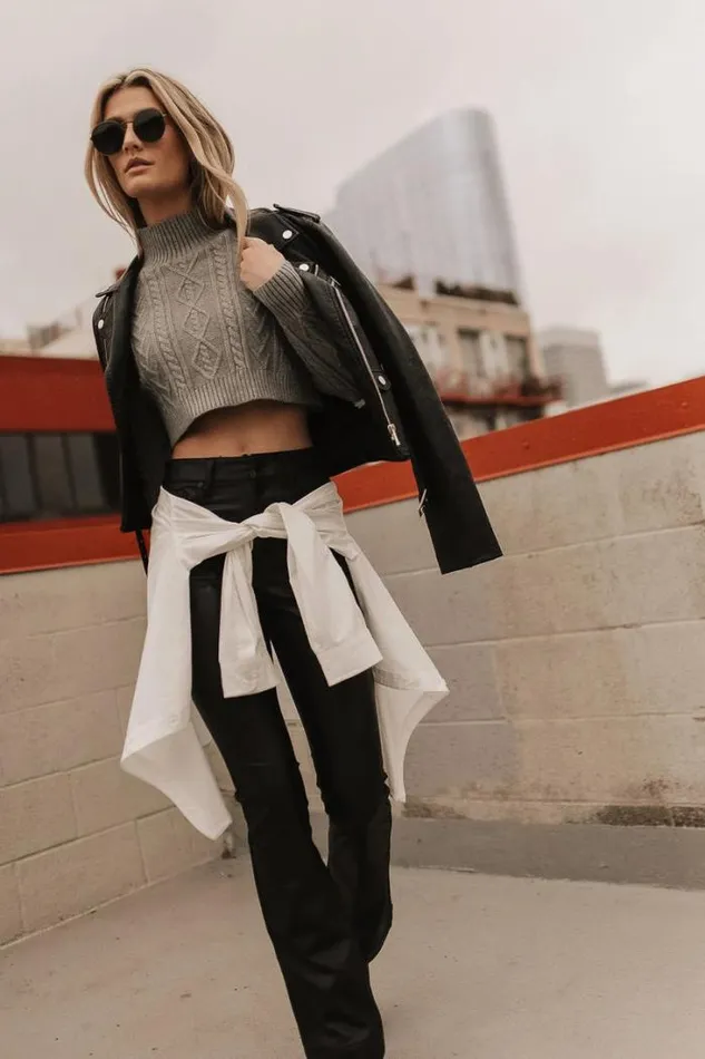 Bohme Tops Mickie Cropped Sweater In Grey Grey 8211 Women Bohme Tops Mickie Cropped Sweater In Grey Grey 8211 Women