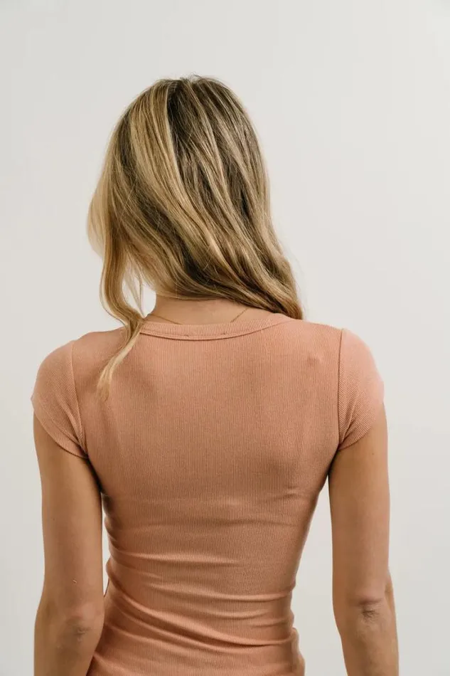 Bohme Tops Oaklynn Ribbed Top In Peach Peach 8211 Women Bohme Tops Oaklynn Ribbed Top In Peach Peach 8211 Women