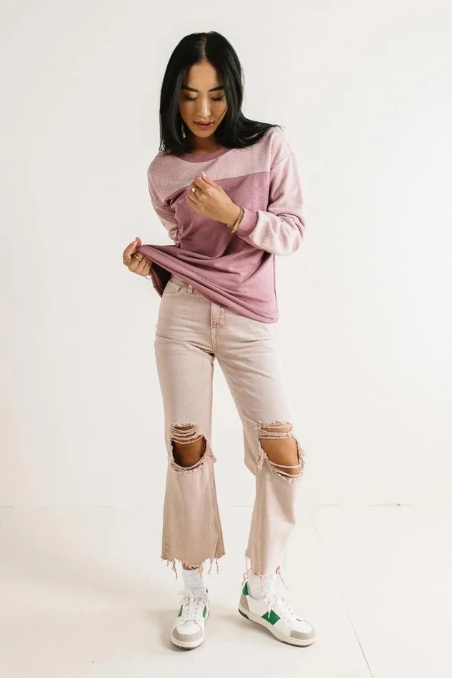 Bohme Tops Olivia Colorblock Sweatshirt Mauve 8211 Women