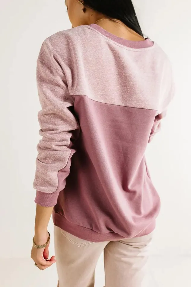 Bohme Tops Olivia Colorblock Sweatshirt Mauve 8211 Women Bohme Tops Olivia Colorblock Sweatshirt Mauve 8211 Women