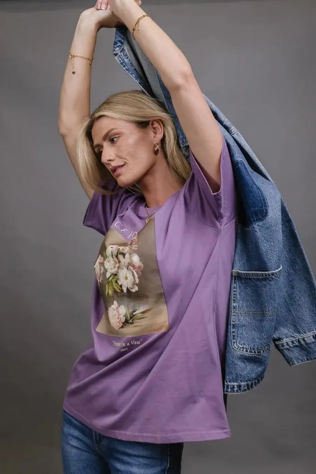 Bohme Tops Peonies In A Vase Graphic Tee Purple 8211 Women Bohme Tops Peonies In A Vase Graphic Tee Purple 8211 Women