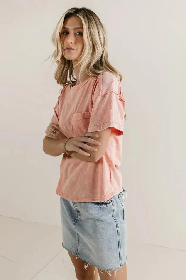 Bohme Tops Raina Washed TShirt In Peach Peach 8211 Women Bohme Tops Raina Washed TShirt In Peach Peach 8211 Women