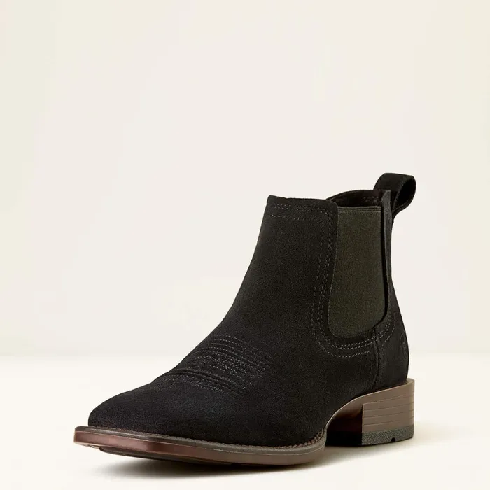Booker Ultra Western Boot Black Suede Men Ariat Western Boots