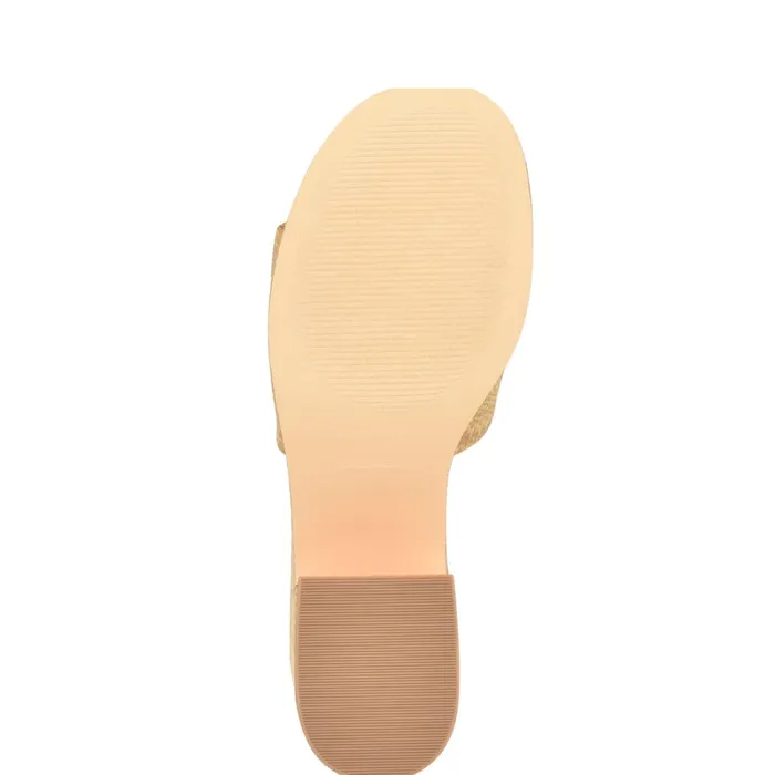 Boone Platform Slide Sandals Natural Raffia Women Nine West Sandals