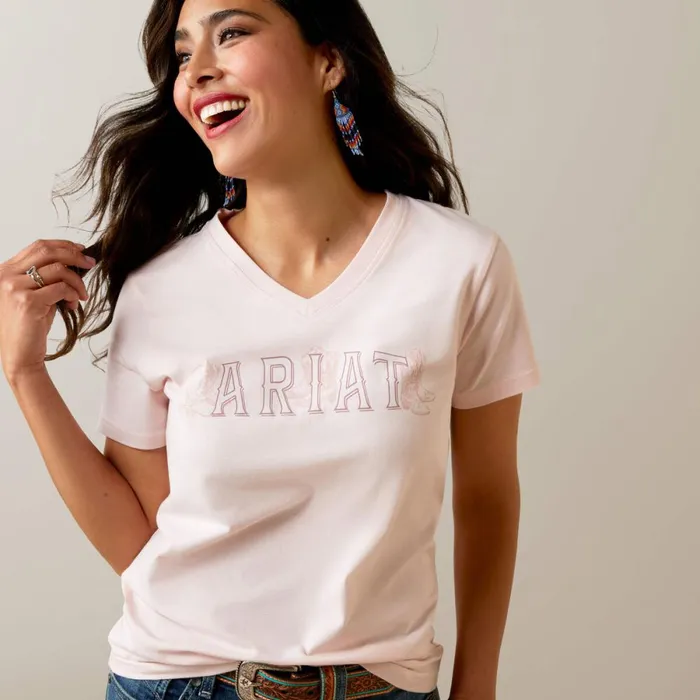 Boot Outline TShirt Chalk Pink Women Ariat TShirts and Tops