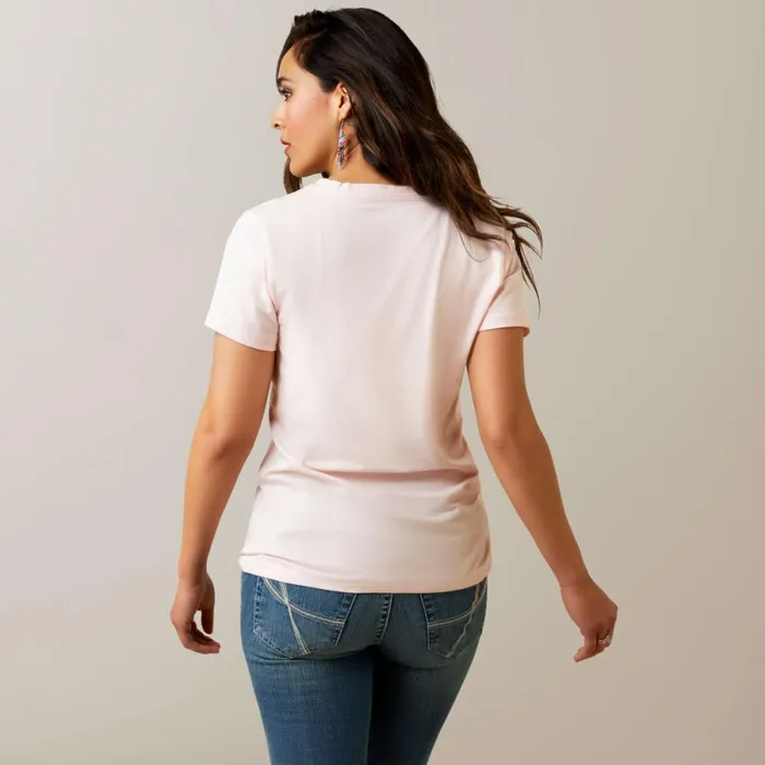 Boot Outline TShirt Chalk Pink Women Ariat TShirts and Tops