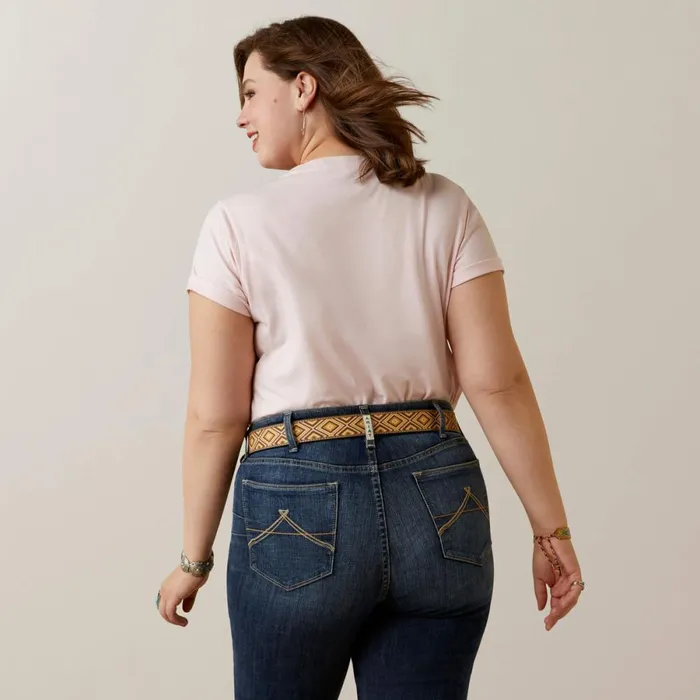 Boot Outline TShirt Chalk Pink Women Ariat TShirts and Tops