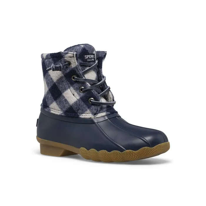 Boots Kids Sperry Big Kid039s Saltwater Duck Boot Navy Plaid Boots Kids Sperry Big Kid039s Saltwater Duck Boot Navy Plaid