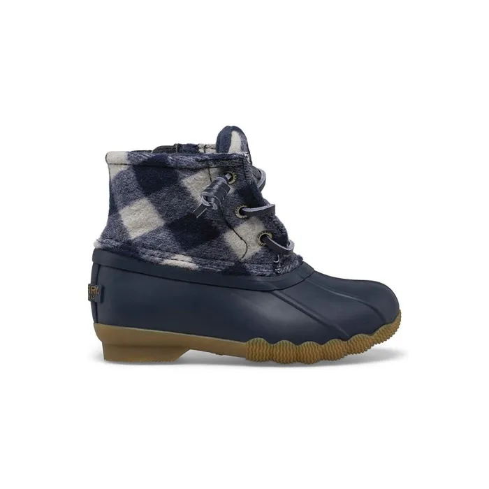 Boots Kids Sperry Little Kid039s Saltwater Junior Duck Boot Navy Plaid