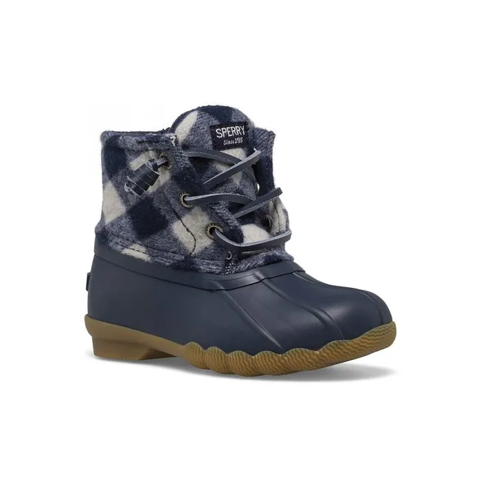 Boots Kids Sperry Little Kid039s Saltwater Junior Duck Boot Navy Plaid Boots Kids Sperry Little Kid039s Saltwater Junior Duck Boot Navy Plaid