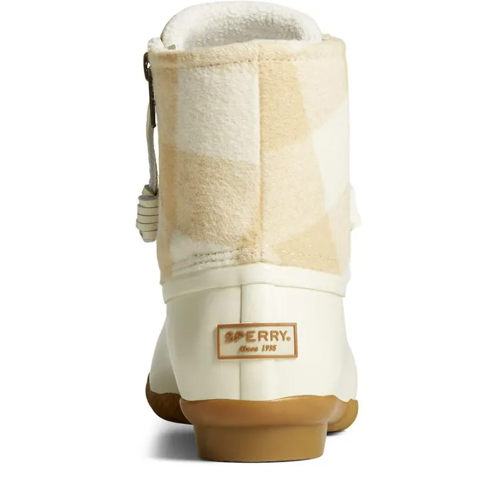 Boots Women Sperry Saltwater Buffalo Check Duck Boot Ivory Boots Women Sperry Saltwater Buffalo Check Duck Boot Ivory