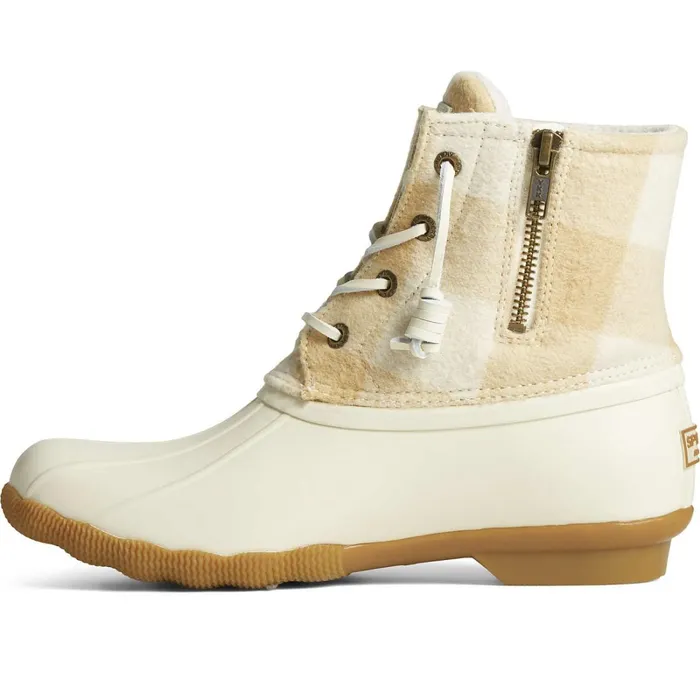 Boots Women Sperry Saltwater Buffalo Check Duck Boot Ivory Boots Women Sperry Saltwater Buffalo Check Duck Boot Ivory