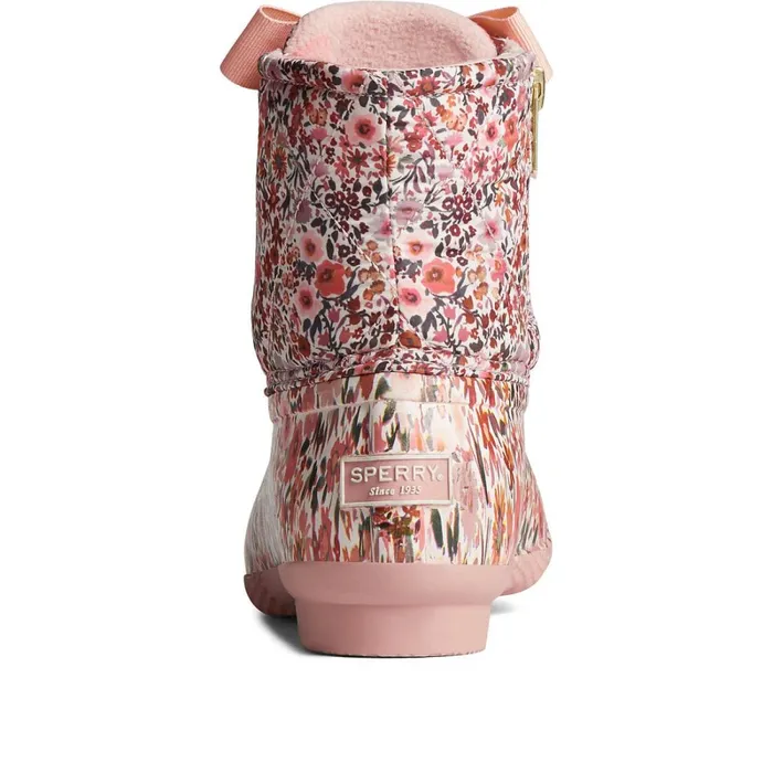 Boots Women Sperry Saltwater Floral Duck Boot Pink Boots Women Sperry Saltwater Floral Duck Boot Pink