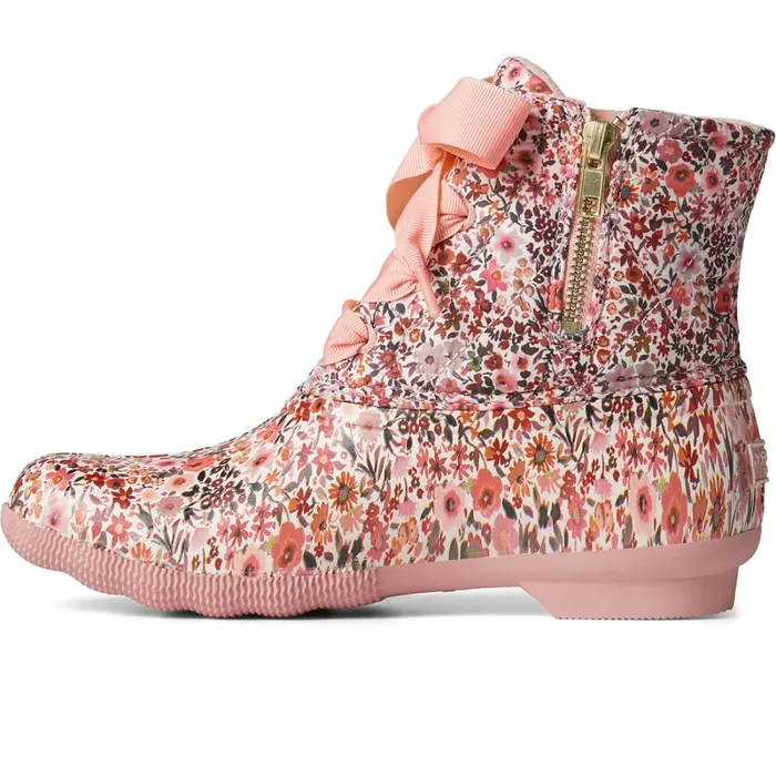 Boots Women Sperry Saltwater Floral Duck Boot Pink Boots Women Sperry Saltwater Floral Duck Boot Pink