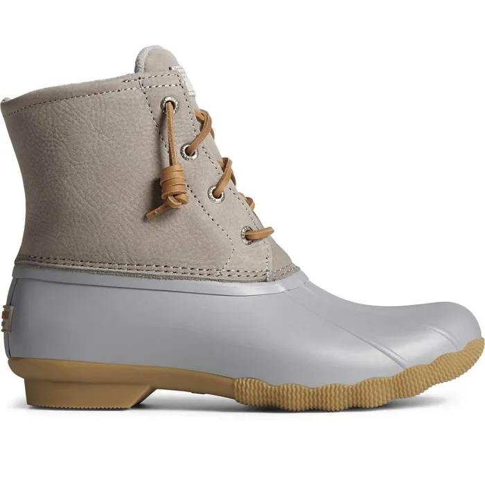 Boots Women Sperry Saltwater Mainsail Leather Duck Boot Grey