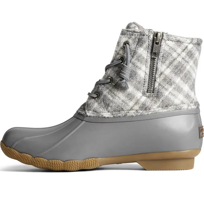 Boots Women Sperry Saltwater Plaid Wool Duck Boot Grey Boots Women Sperry Saltwater Plaid Wool Duck Boot Grey