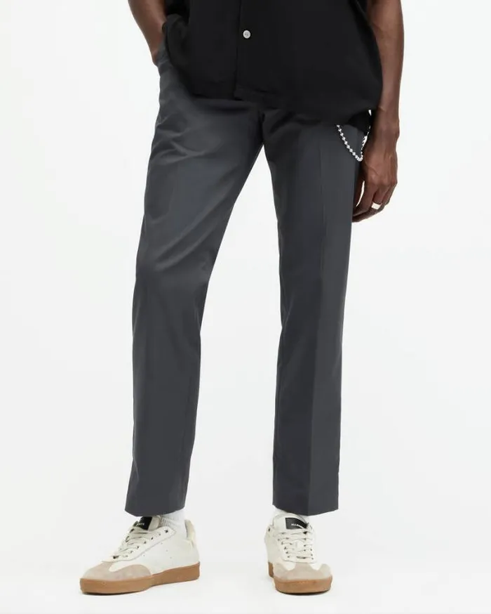 Brite Straight Leg Relaxed Pants Slate Grey Men AllSaints Pants
