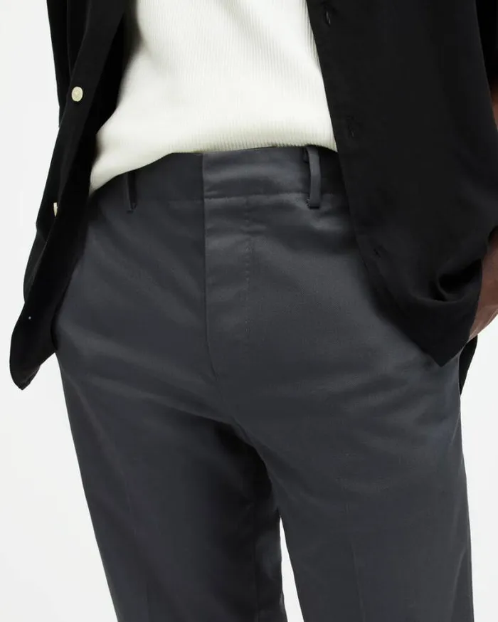 Brite Straight Leg Relaxed Pants Slate Grey Men AllSaints Pants