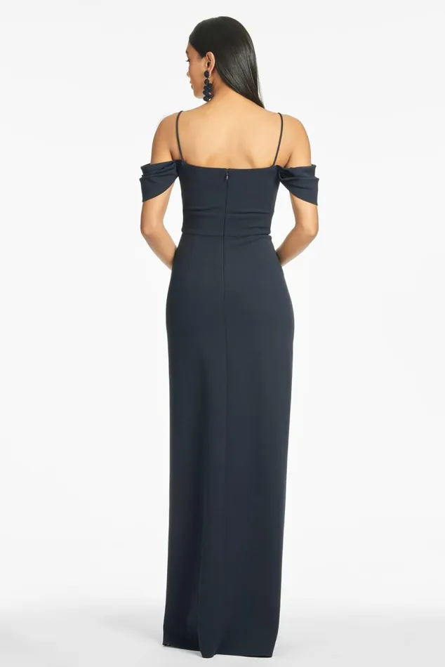 Brittany 4Way Stretch Crepe Gown 8211 Navy Women Sachin and Babi Formal