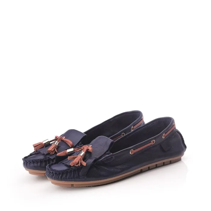 Brogues And Loafers Women Moda In Pelle Ellery NavyTan Leather