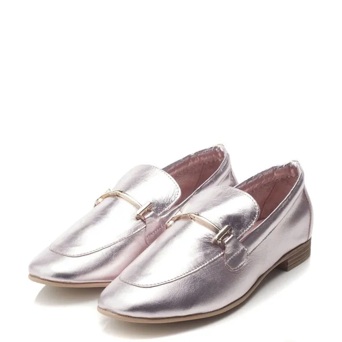 Brogues And Loafers Women Moda In Pelle Fayee Rose Gold Leather
