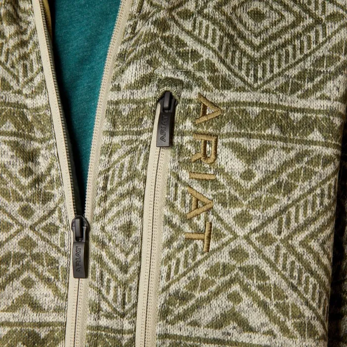 Caldwell Full Zip Olive Leaf Southwest Men Ariat Sweatshirts and Hoodies