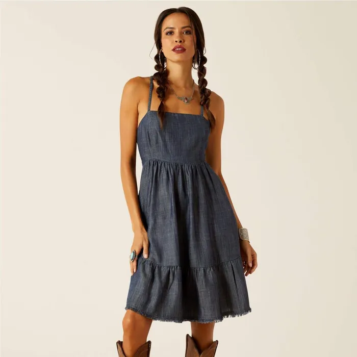 Calico Dress Indigo Rinse Women Ariat Dresses and Skirts