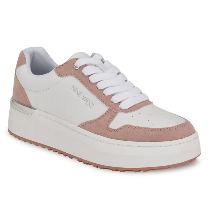 Calpha Laceup Sneakers Whitepink Women Nine West Sneakers