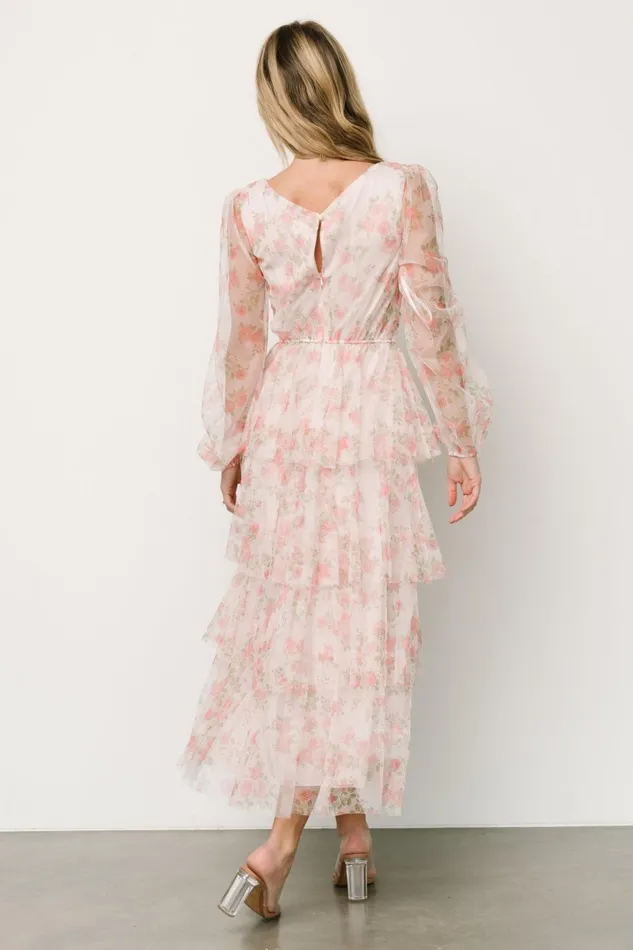 Carolina Tulle Tiered Maxi Dress Blush Floral Women Baltic Born Tulle Styles Carolina Tulle Tiered Maxi Dress Blush Floral Women Baltic Born Tulle Styles