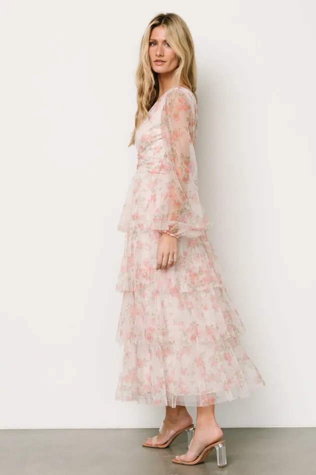 Carolina Tulle Tiered Maxi Dress Blush Floral Women Baltic Born Tulle Styles Carolina Tulle Tiered Maxi Dress Blush Floral Women Baltic Born Tulle Styles
