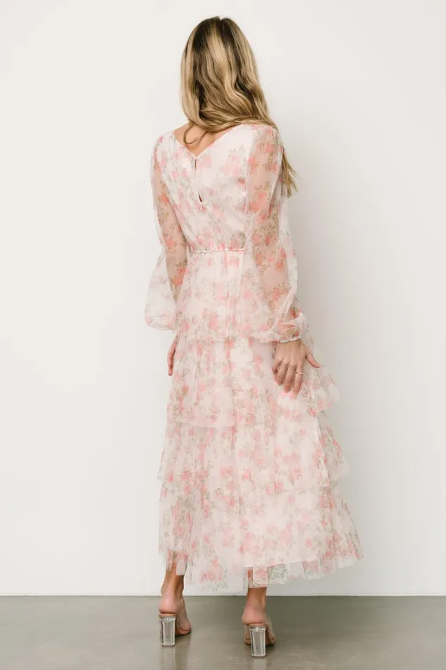 Carolina Tulle Tiered Maxi Dress Blush Floral Women Baltic Born Tulle Styles Carolina Tulle Tiered Maxi Dress Blush Floral Women Baltic Born Tulle Styles