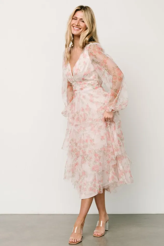 Carolina Tulle Tiered Maxi Dress Blush Floral Women Baltic Born Tulle Styles Carolina Tulle Tiered Maxi Dress Blush Floral Women Baltic Born Tulle Styles