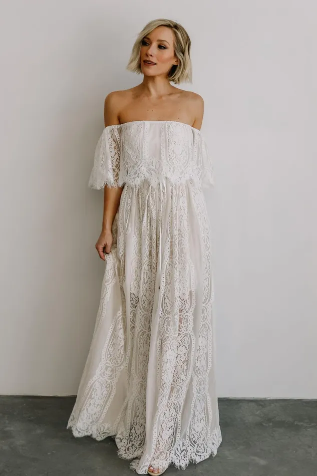 Caroline Lace Maxi Dress Off White Women Baltic Born Bridal Caroline Lace Maxi Dress Off White Women Baltic Born Bridal