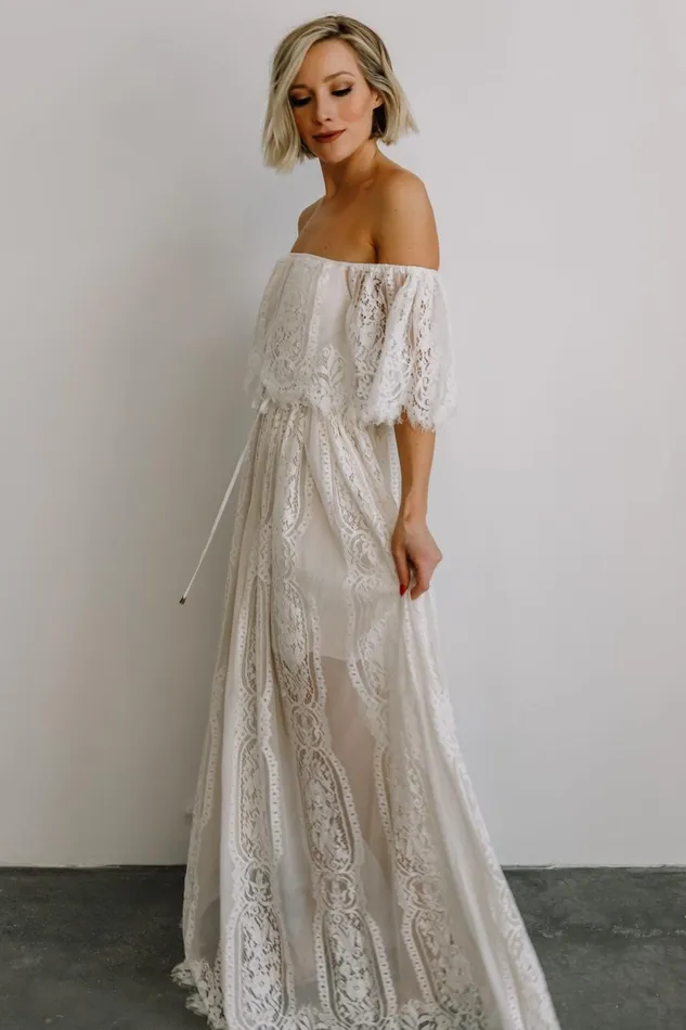 Caroline Lace Maxi Dress Off White Women Baltic Born Bridal Caroline Lace Maxi Dress Off White Women Baltic Born Bridal