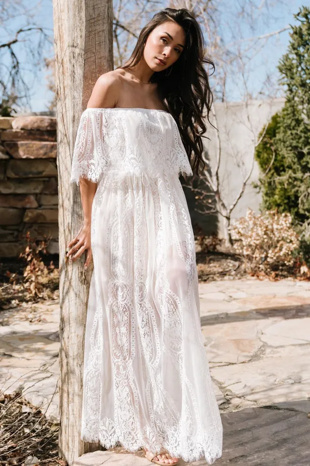 Caroline Lace Maxi Dress Off White Women Baltic Born Bridal Caroline Lace Maxi Dress Off White Women Baltic Born Bridal