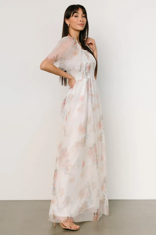 Cassandra Tulle Maxi Dress White Multi Women Baltic Born Bridal Cassandra Tulle Maxi Dress White Multi Women Baltic Born Bridal