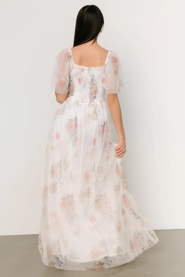 Cassandra Tulle Maxi Dress White Multi Women Baltic Born Bridal Cassandra Tulle Maxi Dress White Multi Women Baltic Born Bridal
