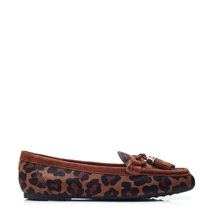Casual Shoes Women Moda In Pelle Famina Dark Leopard Print Pony
