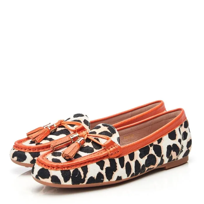 Casual Shoes Women Moda In Pelle Famina Leopard Print Pony