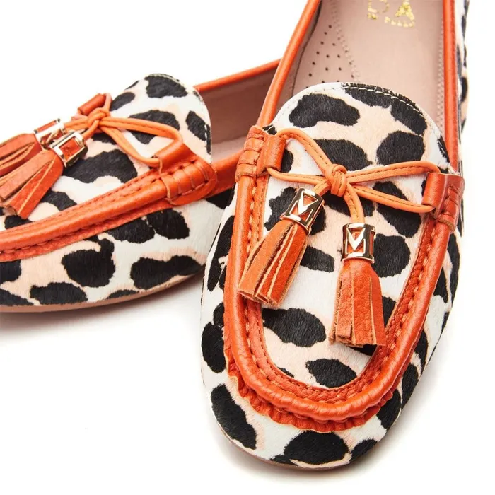 Casual Shoes Women Moda In Pelle Famina Leopard Print Pony