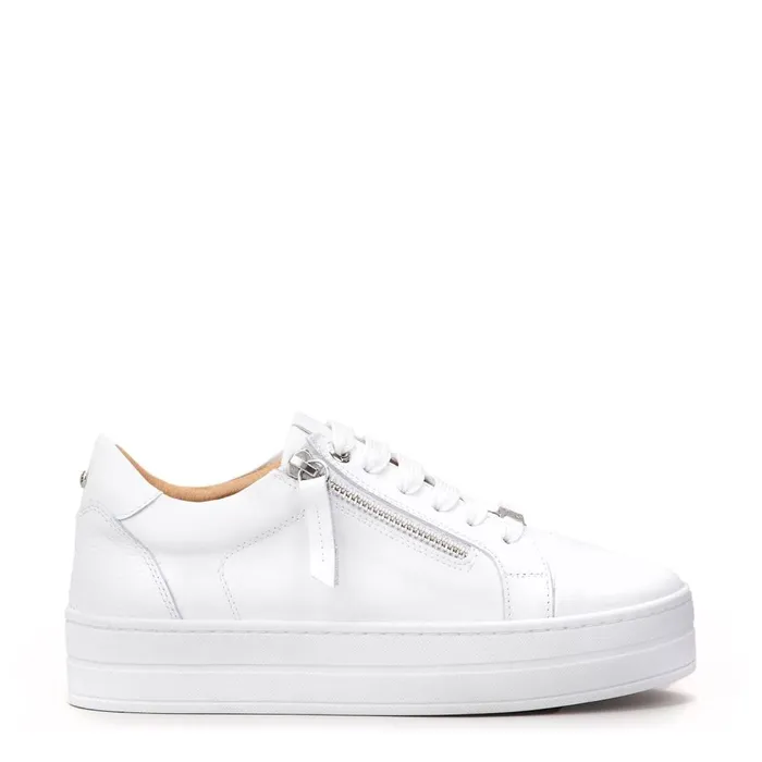 Casual Trainers Women Moda In Pelle Abbiy White Leather